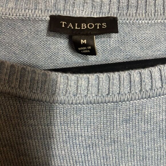 Talbots Tunic Sweater Womens Medium Blue Multicolor Stripe Pullover Boat Neck - Picture 7 of 9